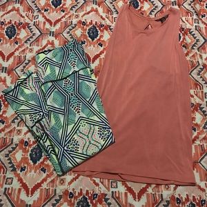 Women’s Victoria secret cross tie back tank top in coral.